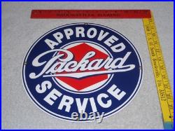 Vintage Approved Packard Service 11 1/4 Porcelain Metal Car Gasoline & Oil Sign