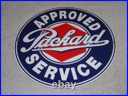 Vintage Approved Packard Service 11 1/4 Porcelain Metal Car Gasoline & Oil Sign