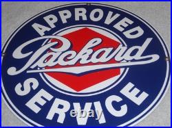 Vintage Approved Packard Service 11 1/4 Porcelain Metal Car Gasoline & Oil Sign