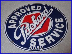 Vintage Approved Packard Service 11 1/4 Porcelain Metal Car Gasoline & Oil Sign