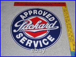 Vintage Approved Packard Service 11 1/4 Porcelain Metal Car Gasoline & Oil Sign