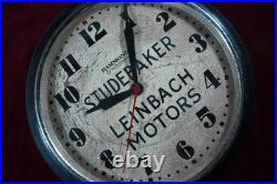 Vintage Art Deco Studebaker Dealership Advertising Clock Advertising Working