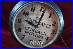 Vintage Art Deco Studebaker Dealership Advertising Clock Advertising Working