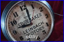 Vintage Art Deco Studebaker Dealership Advertising Clock Advertising Working