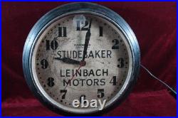 Vintage Art Deco Studebaker Dealership Advertising Clock Advertising Working