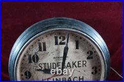 Vintage Art Deco Studebaker Dealership Advertising Clock Advertising Working