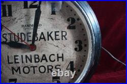 Vintage Art Deco Studebaker Dealership Advertising Clock Advertising Working