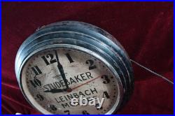 Vintage Art Deco Studebaker Dealership Advertising Clock Advertising Working