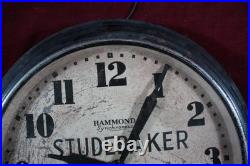 Vintage Art Deco Studebaker Dealership Advertising Clock Advertising Working