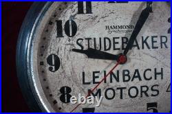 Vintage Art Deco Studebaker Dealership Advertising Clock Advertising Working