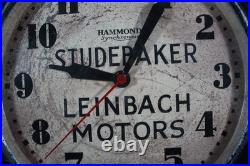 Vintage Art Deco Studebaker Dealership Advertising Clock Advertising Working