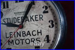 Vintage Art Deco Studebaker Dealership Advertising Clock Advertising Working