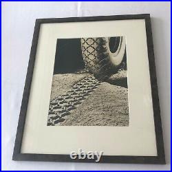 Vintage Art Photograph Automobile Tire on Sand Possibly Advertising Framed