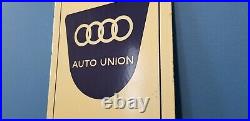 Vintage Audi Automobile Porcelain Gas Auto Dealer German Vw Service Station Sign