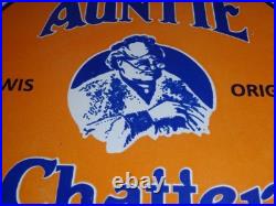 Vintage Auntie Chatter Motor Oil Ford Car Grandma Porcelain Metal Gasoline Sign