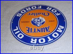 Vintage Auntie Chatter Motor Oil Ford Car Grandma Porcelain Metal Gasoline Sign
