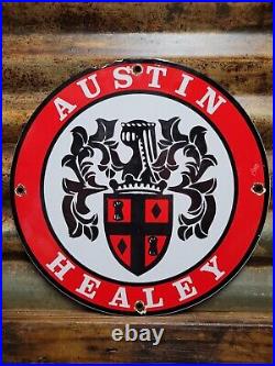Vintage Austin Healey Porcelain Sign British Sport Car Automobile Sales Service