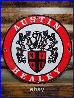 Vintage Austin Healey Porcelain Sign British Sport Car Automobile Sales Service