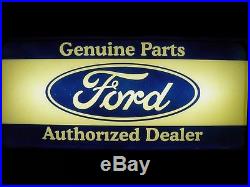 Vintage, Authentic Ford Genuine Parts Authorized Dealer Lighted Sign, Real Deal