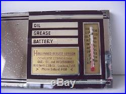 Vintage Auto Advertising Visor Mirror Thermometer, Service Record San Jose CA