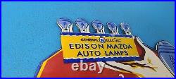 Vintage Auto Lamps Porcelain Gas Electric Edison Bulbs Service Pump Sign