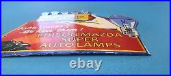 Vintage Auto Lamps Porcelain Gas Electric Edison Bulbs Service Pump Sign