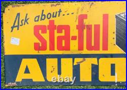 Vintage Auto Lite Auto- Lite Battery Sign Gasoline Gas Oil 12 by 34