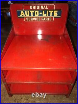 Vintage Auto Lite Parts Display Cabinet Sign Gasoline Oil Gas Station