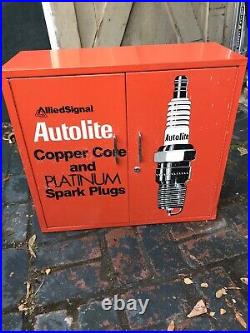 Vintage Auto Lite Spark plug Display Cabinet Sign Gasoline Oil