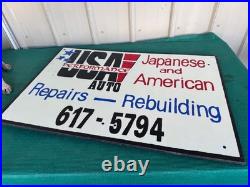 Vintage Auto Repair Garage Wooden Painted Signs Engine Carb Japanese American