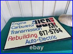 Vintage Auto Repair Garage Wooden Painted Signs Engine Carb Japanese American