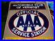 Vintage-Automobile-Club-of-Vermont-AAA-Service-Station-Porcelain-Double-Sign-WOW-01-nr