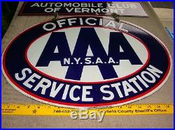 Vintage Automobile Club of Vermont AAA Service Station Porcelain Double Sign WOW