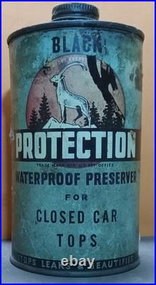 Vintage Automobile Top Protection Gas Oil Can Tin Sign Advertising Kalamazoo MI