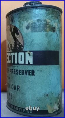 Vintage Automobile Top Protection Gas Oil Can Tin Sign Advertising Kalamazoo MI