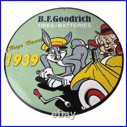 Vintage B. F. Goodrich Tires Porcelain Sign Old Auto Car Mechanic Gas Pump Sign