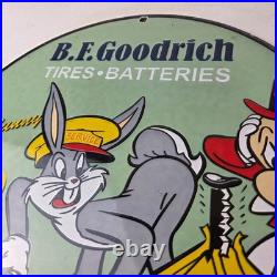 Vintage B. F. Goodrich Tires Porcelain Sign Old Auto Car Mechanic Gas Pump Sign