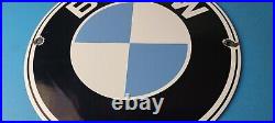 Vintage BMW Automobiles Sign Porcelain International Garage Shop Gas Pump Sign