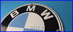 Vintage BMW Automobiles Sign Porcelain International Garage Shop Gas Pump Sign