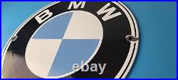 Vintage BMW Automobiles Sign Porcelain International Garage Shop Gas Pump Sign