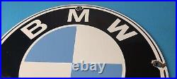 Vintage BMW Automobiles Sign Porcelain International Garage Shop Gas Pump Sign