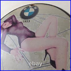 Vintage BMW Sign Motorcycle Gas Pump Service Auto Porcelain Sign