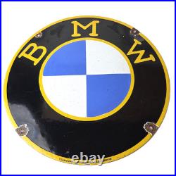 Vintage BMW Sign Porcelain Gas Pump Sales Dealership Service Auto Sign