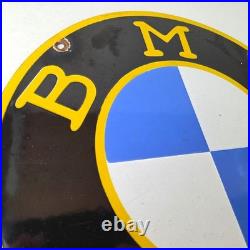 Vintage BMW Sign Porcelain Gas Pump Sales Dealership Service Auto Sign