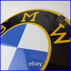 Vintage BMW Sign Porcelain Gas Pump Sales Dealership Service Auto Sign