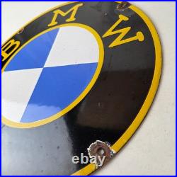 Vintage BMW Sign Porcelain Gas Pump Sales Dealership Service Auto Sign