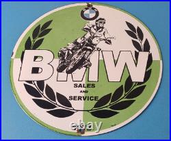 Vintage BMW Sign Porcelain Motorcycle Gas Pump Service Auto Sign