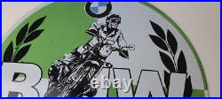 Vintage BMW Sign Porcelain Motorcycle Gas Pump Service Auto Sign