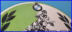 Vintage BMW Sign Porcelain Motorcycle Gas Pump Service Auto Sign