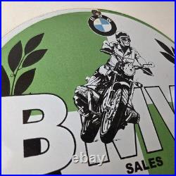 Vintage BMW Sign Porcelain Motorcycle Gas Pump Service Auto Sign